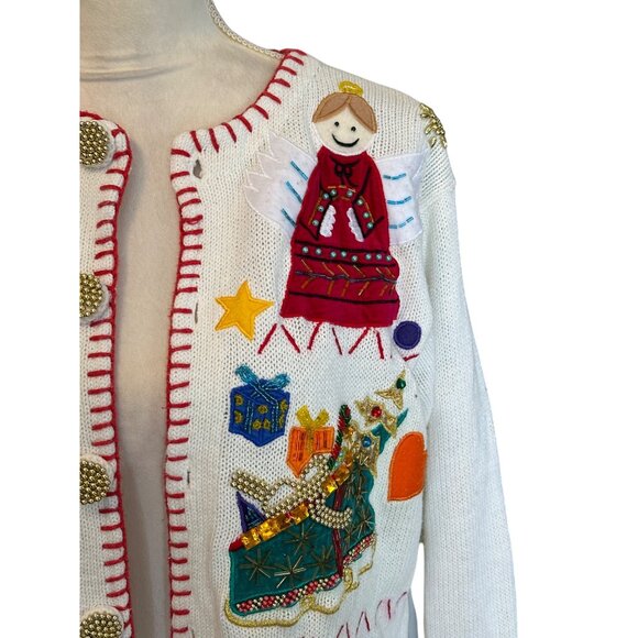 Festive Cardigan with Holiday Embroidery - Picture 3 of 12